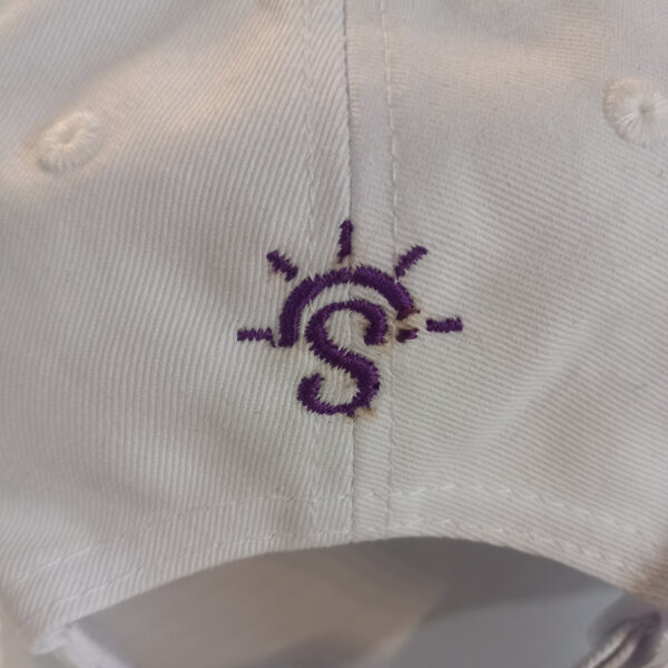 Organic Baseball Cap - White with Purple - Image 2