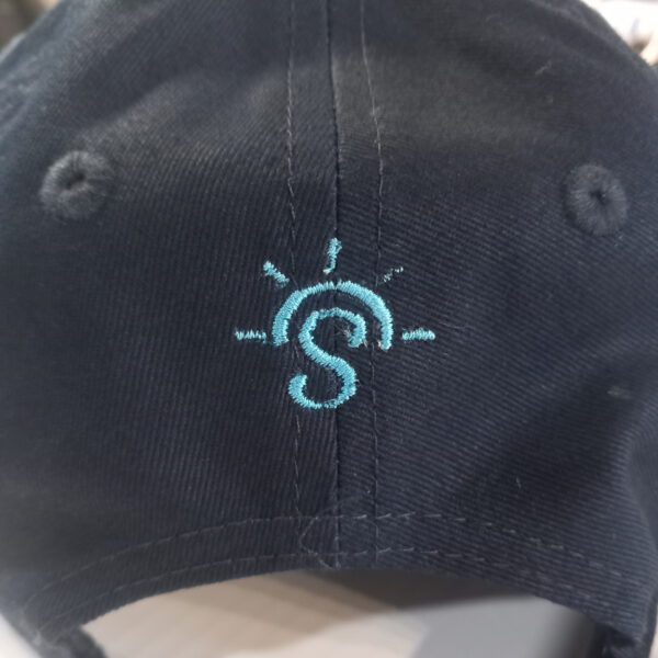 Organic Baseball Cap - Navy Blue with Light Blue - Image 2