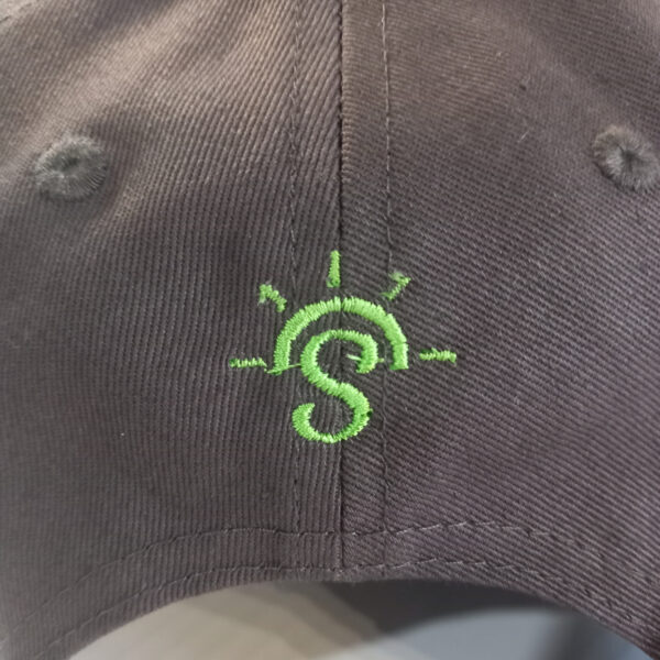 Organic Baseball Cap - Anthracite with Green - Image 2