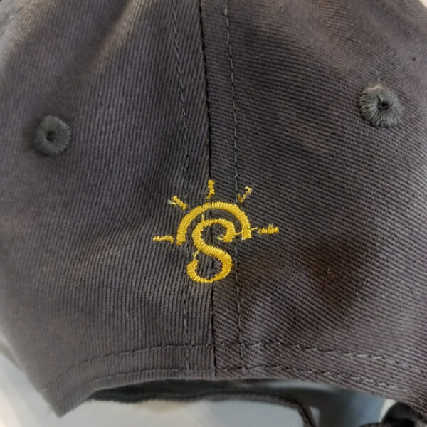 Organic Baseball Cap - Anthracite with Yellow - Image 2